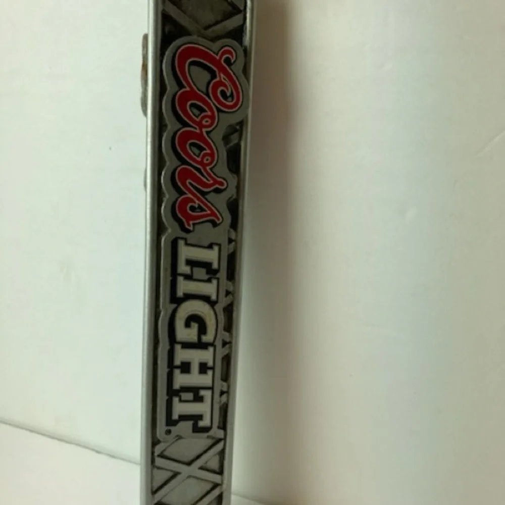 VTG Coor's Light Official Beer NFL Stamped Metal Grid Beer Tap Handle 12